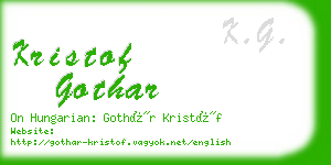 kristof gothar business card